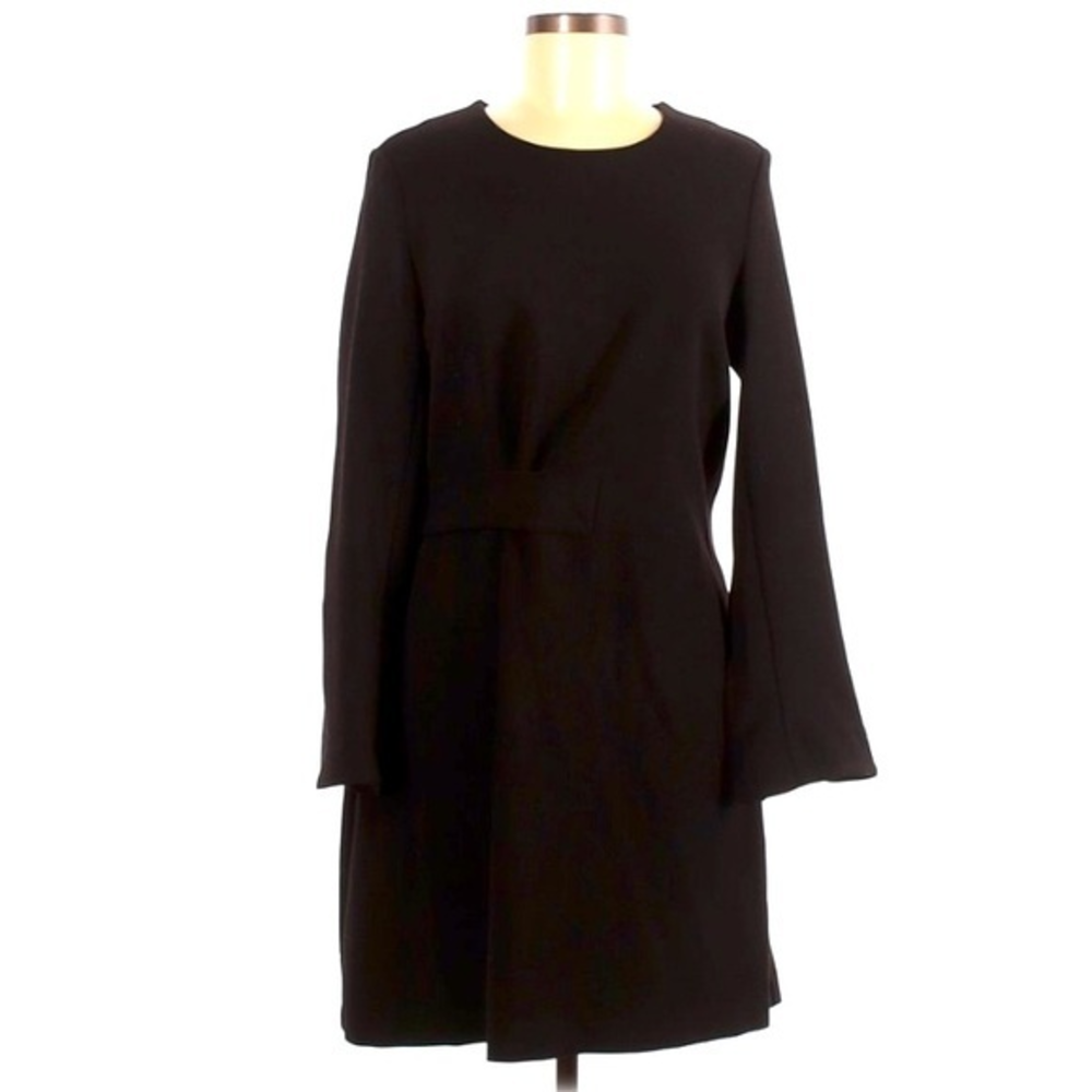 Rachel Rachel Roy 6 black crew‎ neck long bell sleeve belted classic dress